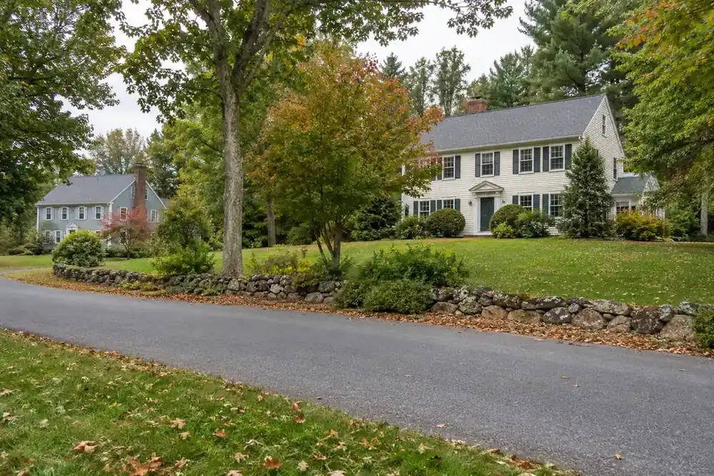 Illustration of a typical residential street in the Groton, MA area